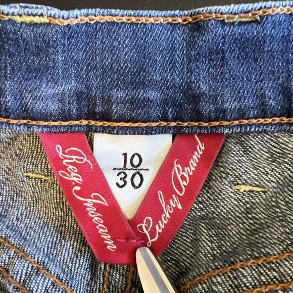 LUCKY BRAND Jeans Womens 10/30 Blue Mid Rise Straight Stretch Denim 29.5" Inseam - Picture 8 of 14